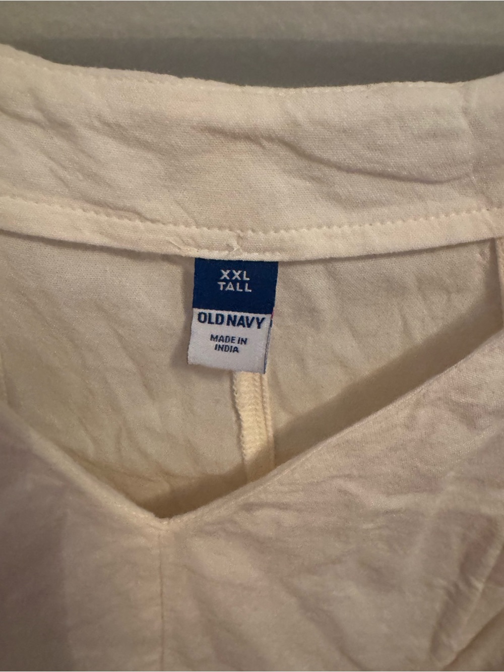 Old Navy Cream Peasant Blouse with Navy Embroidery - Picture 6 of 6